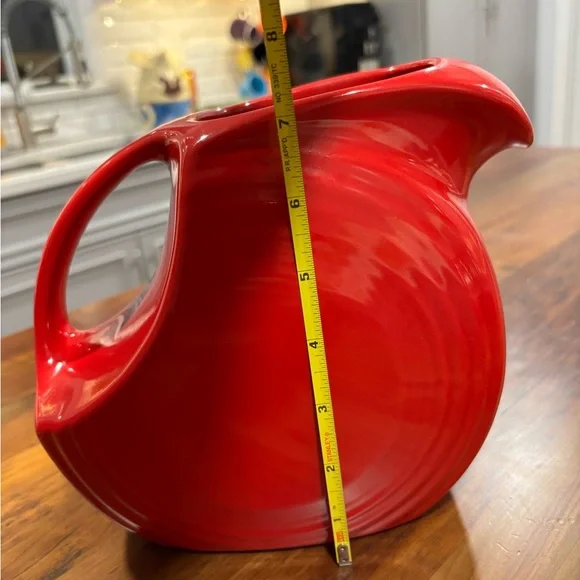 Red Fiesta Ware Vintage Pitcher - Made in the USA - Picture 9 of 10